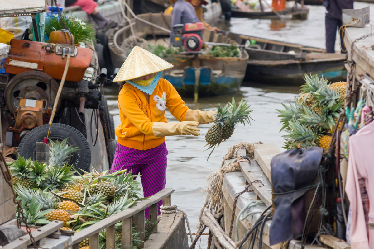Float market in Mekong Delta
