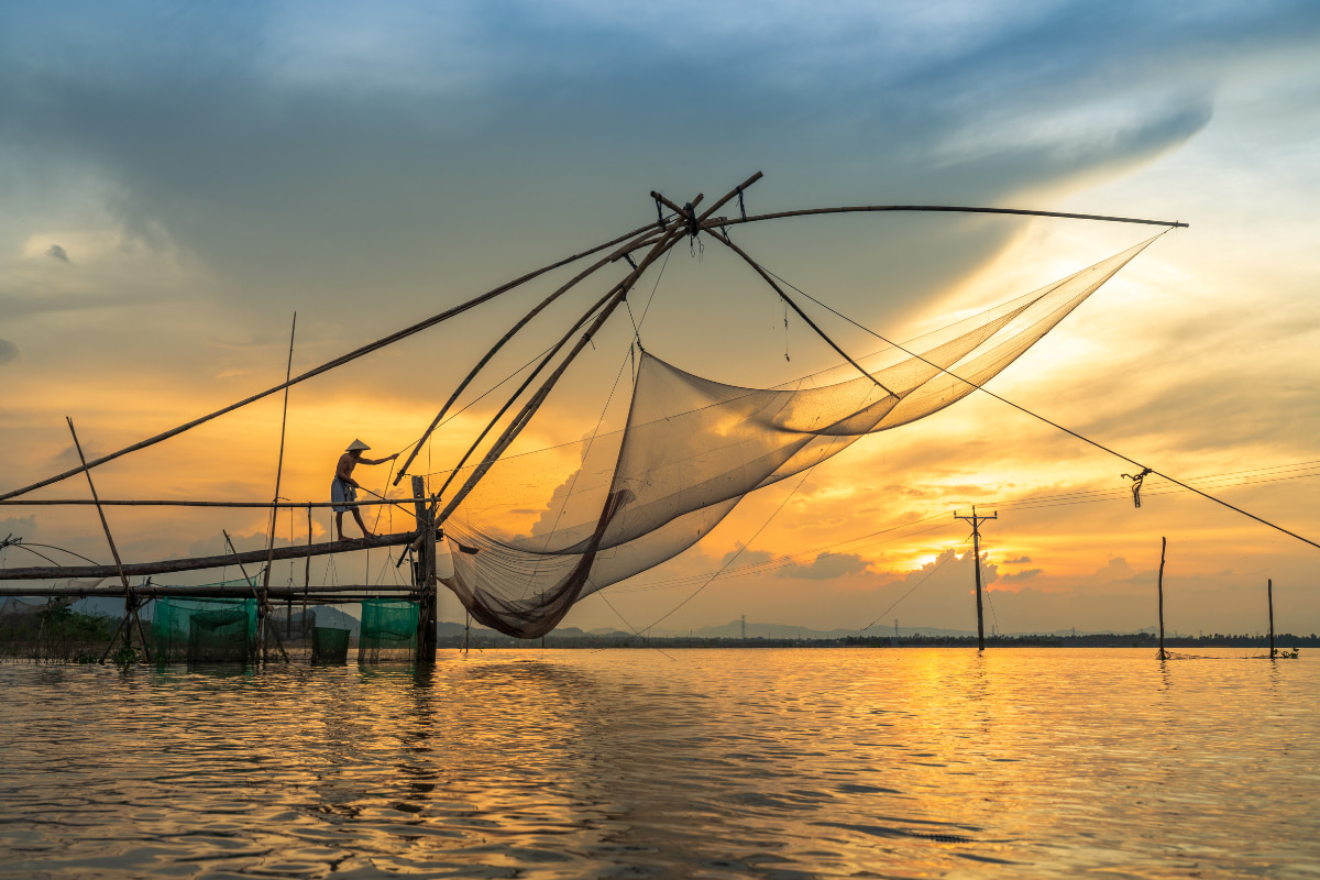 Fishing in Mekong Delta