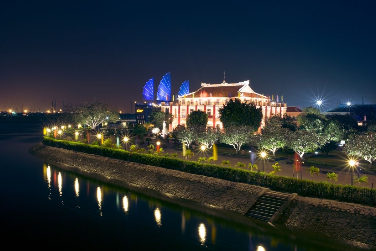 Ho Chi Minh in night from river view