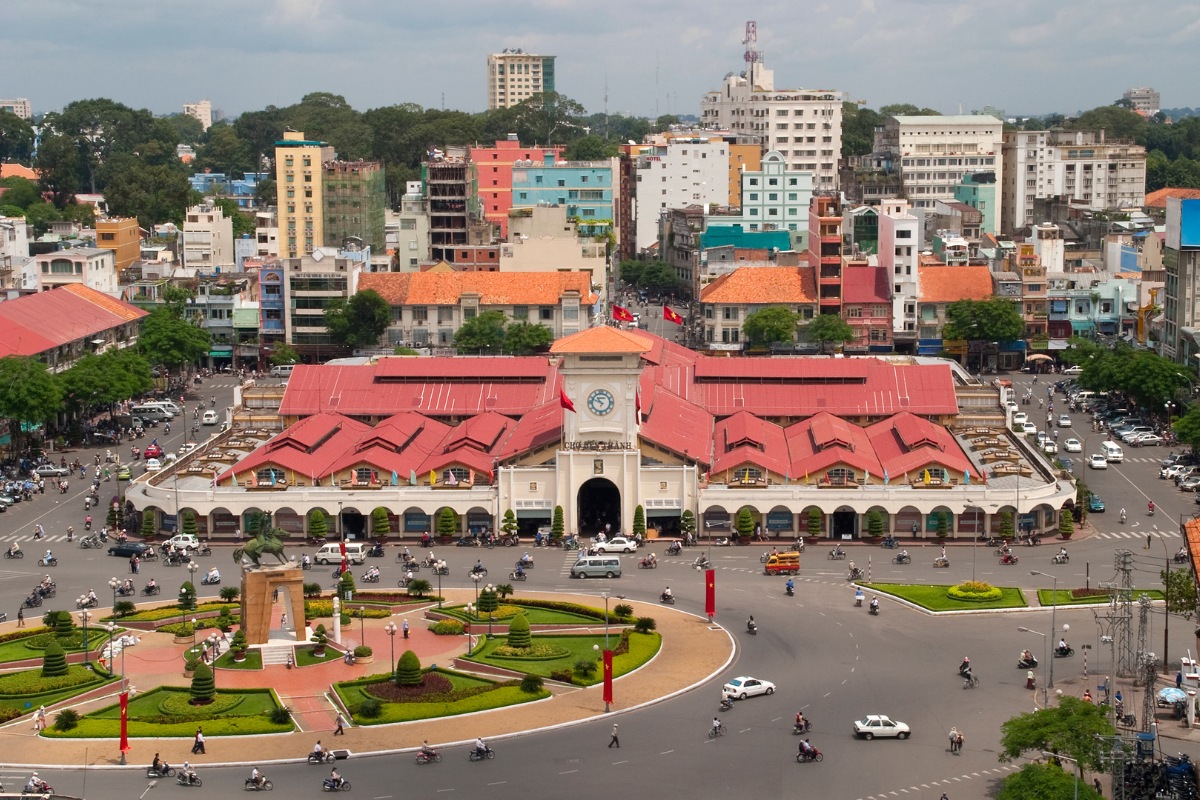 Ben Thanh market in center of Ho Chi Minh city