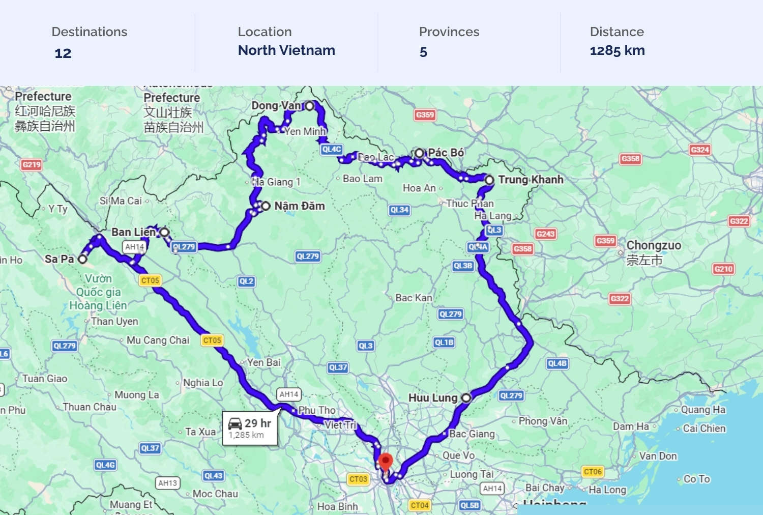 Vietnam hill tribe and community journey route