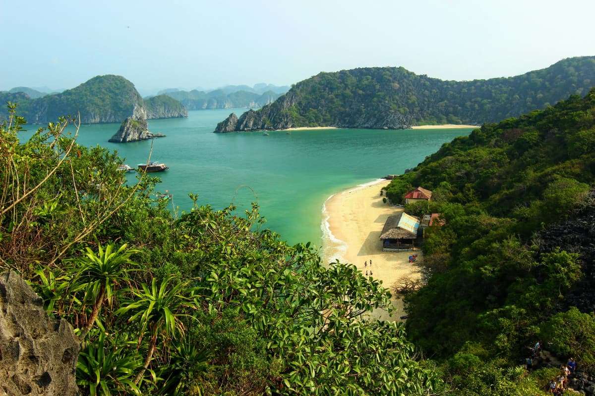 Immerse yourself in the refreshing waters of the hidden beaches in Lan Ha Bay
